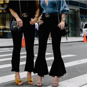 Citizen of Humanity -  Women’s Drew Flounce High Rise Black Jean Pants Size: 26